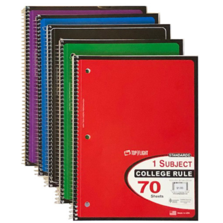 1 subject notebook 70pg
