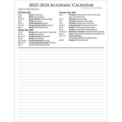 Academic Calendar 2024-2025 - Image 2