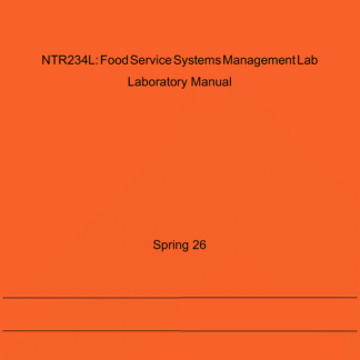 NTR 234L - Food Service Systems Management Lab